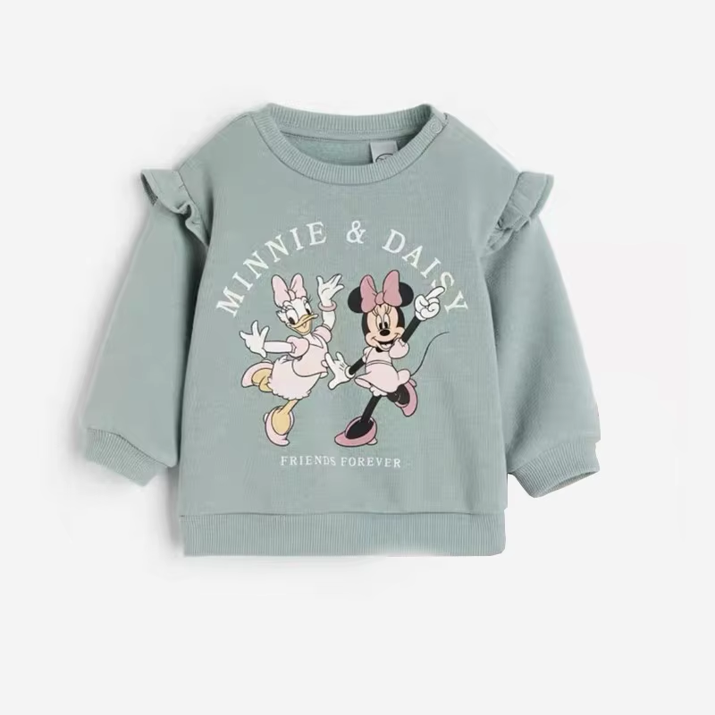 Minnie Magic: Cartoon Full-Print Sweatshirt and Pants Set for Girls