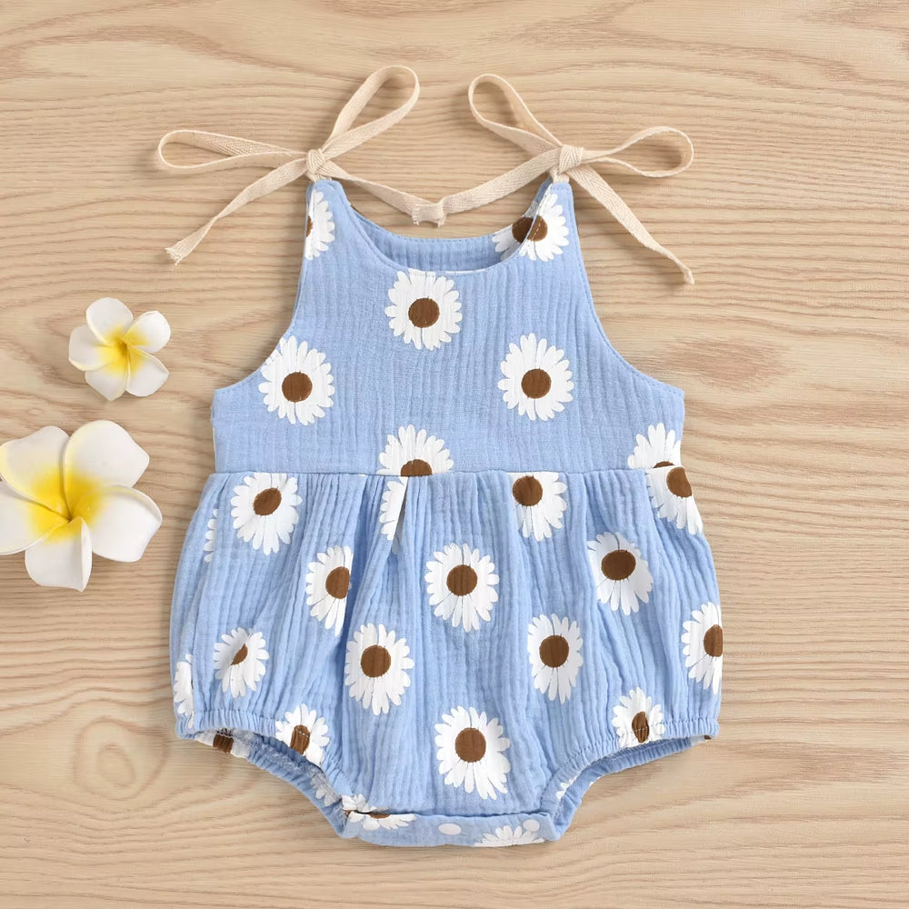 Daisy Days – Baby Girl Summer Romper with Tie Straps