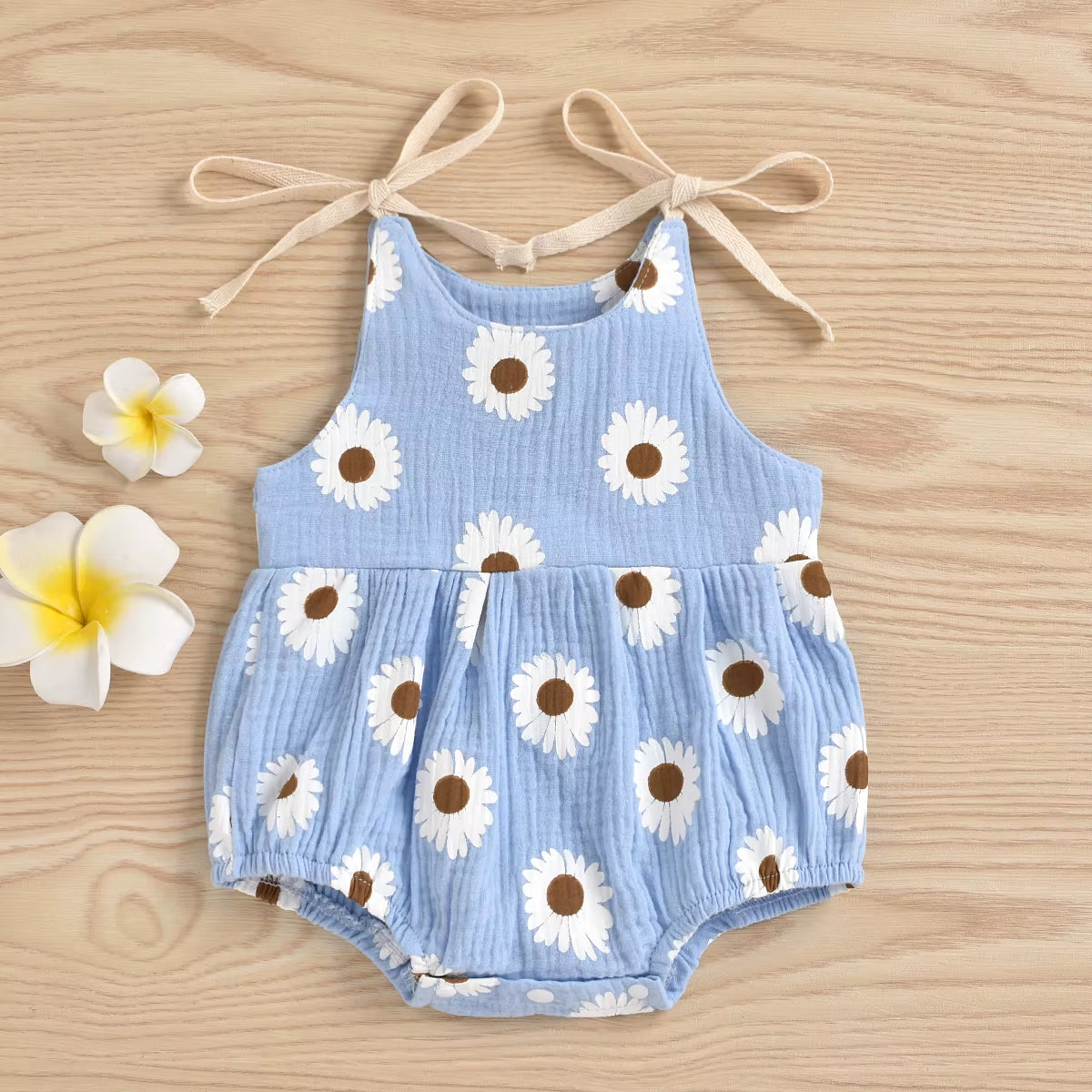 Daisy Days – Baby Girl Summer Romper with Tie Straps