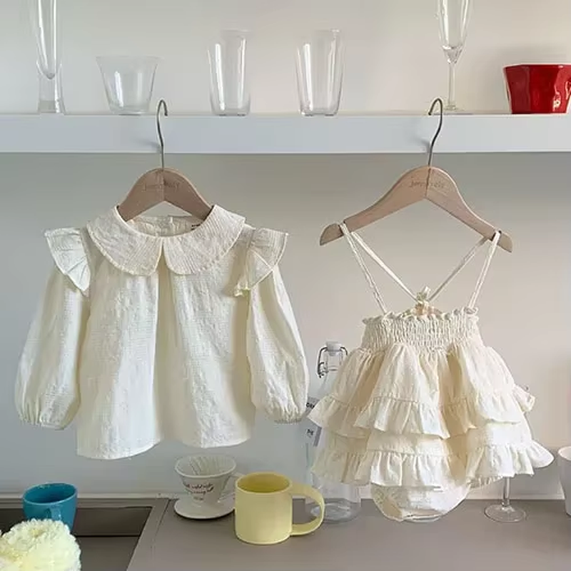 DotWhimsy – Baby Girl Cotton Tee & Printed Jumpsuit Set