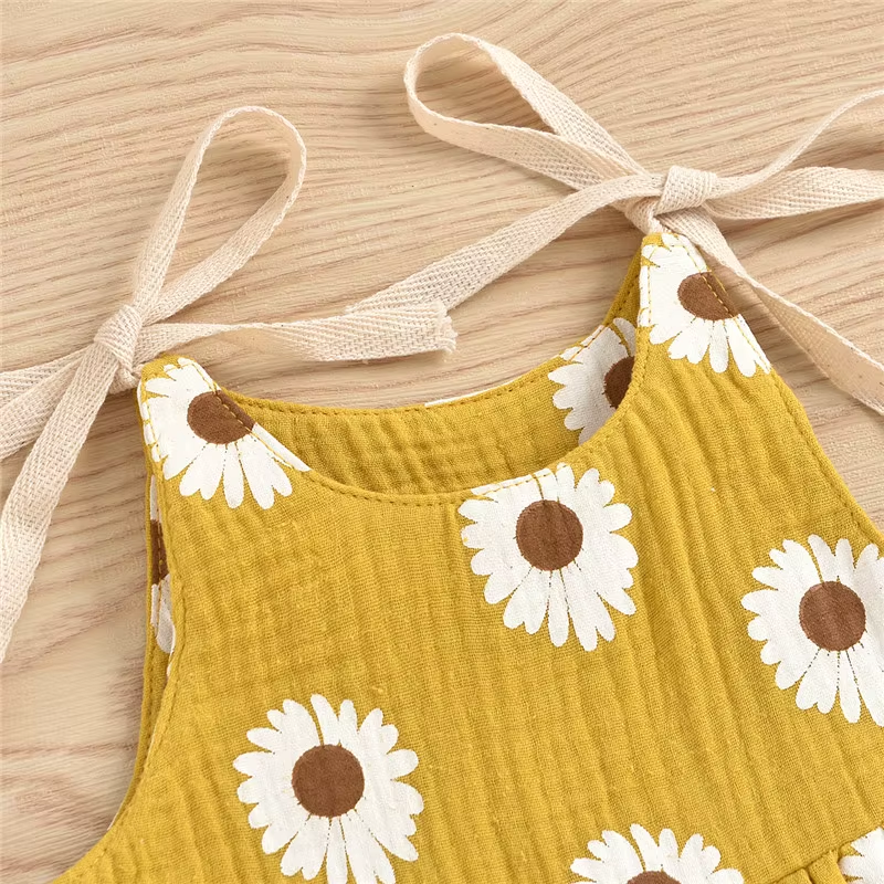 Daisy Days – Baby Girl Summer Romper with Tie Straps